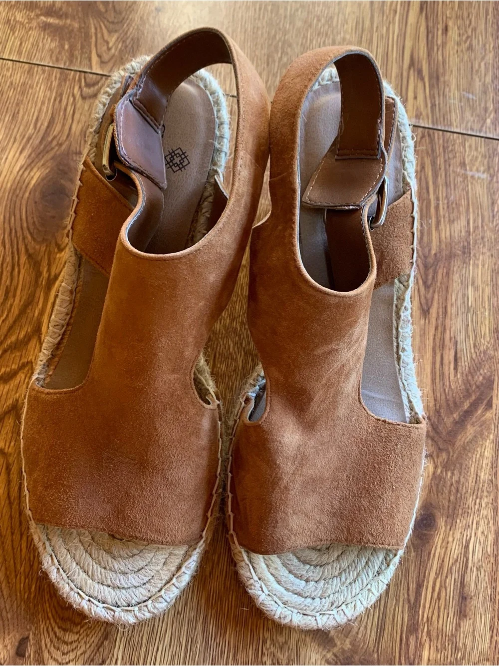 Susina Brown Suede Espadrille Wedge Sandals size 8